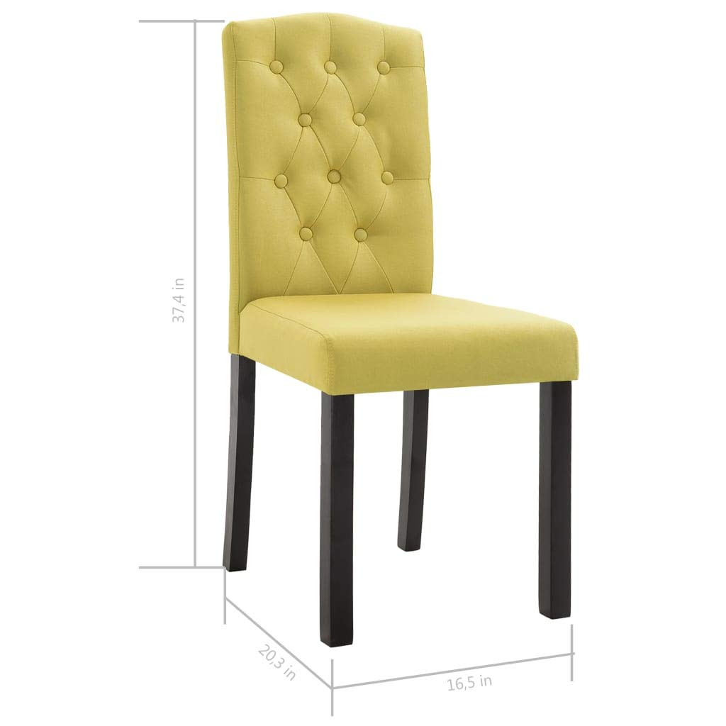 6 Pcs Green Fabric Dining Chairs - Comfortable Kitchen Chairs for Dining Room, Living Room, Bedroom, Kitchen & Restaurant Use