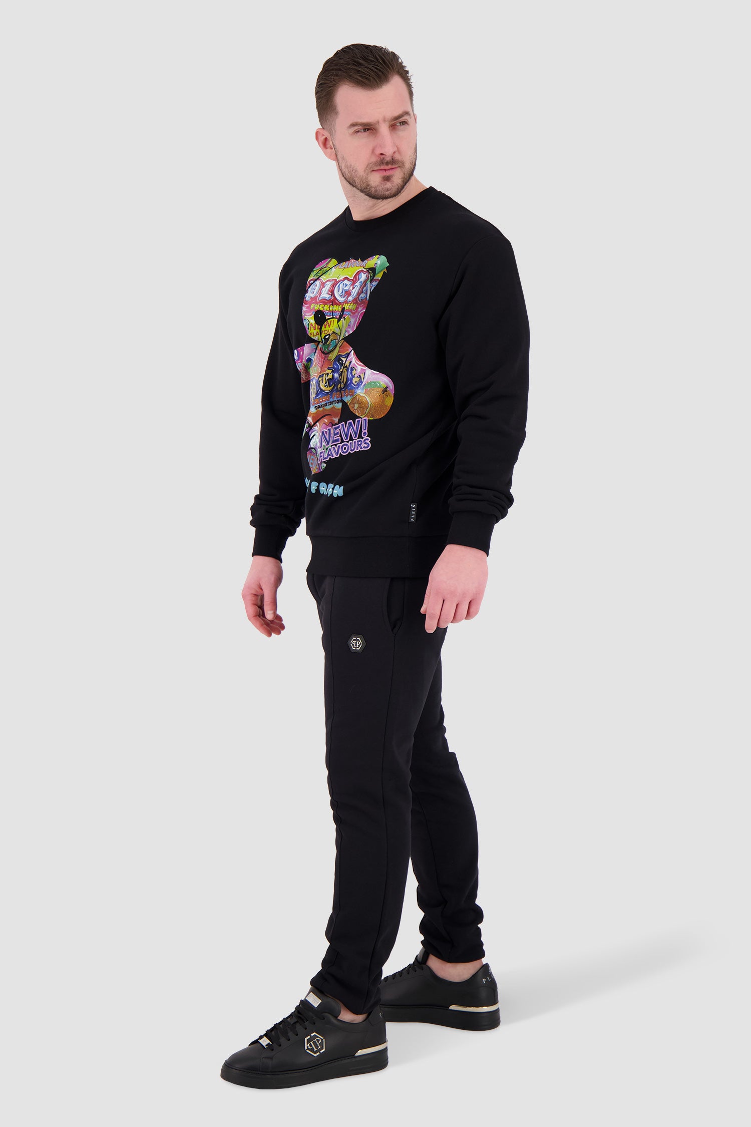 Philipp Plein Black Tutti Frutti Sweatshirt for Women | Trendy Graphic Hoodie | Streetwear Fashion | Perfect for Casual Outfits & Night Out