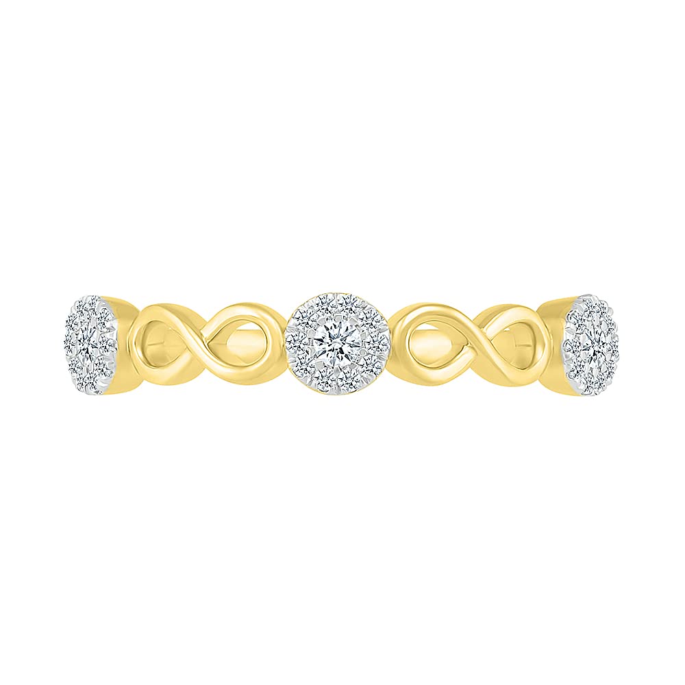 DGOLD 10kt Gold Round White Diamond Classic 3 Stone Ring (1/4 CTTW) - Elegant Jewelry for Engagement, Anniversary & Special Occasions