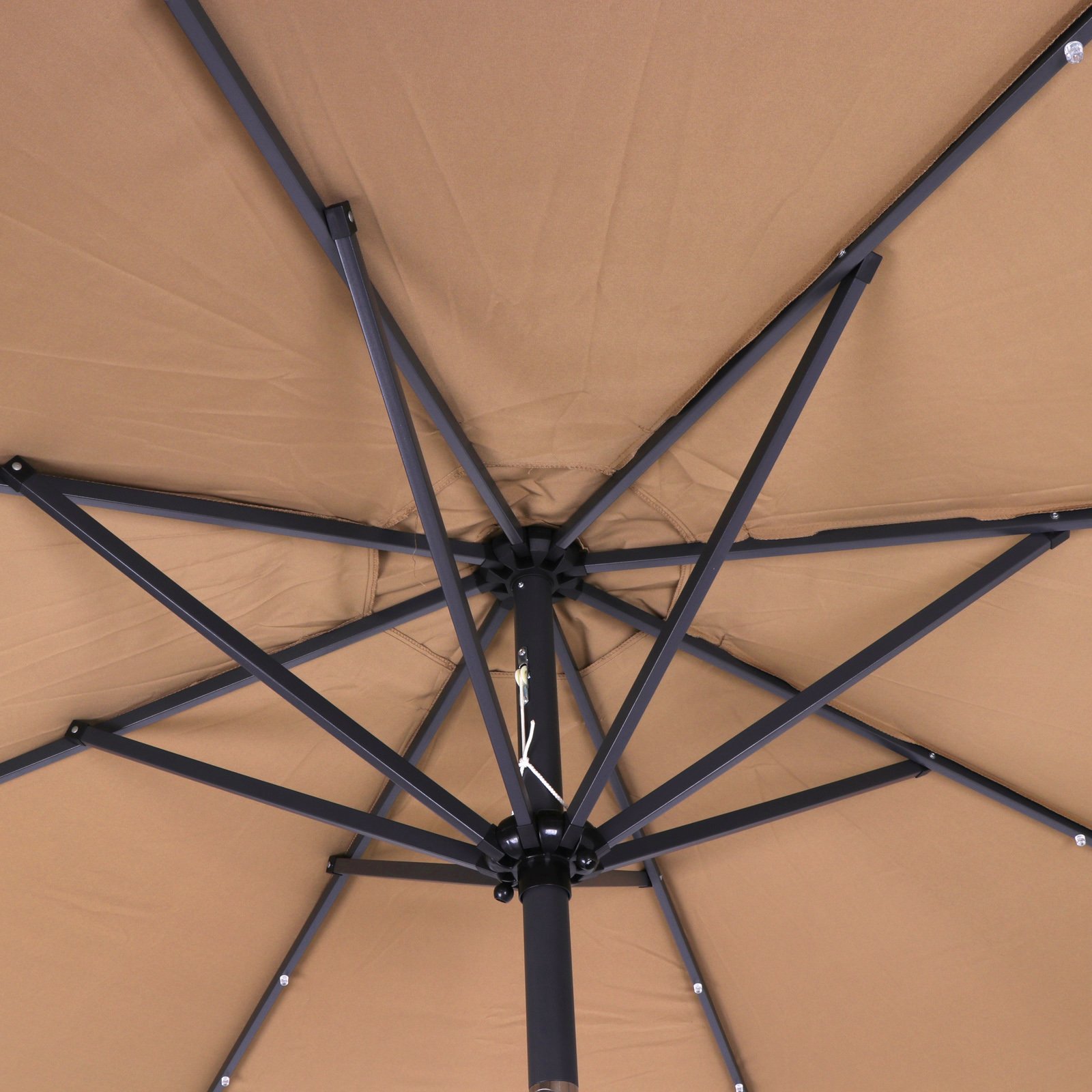 10FT Solar LED Patio Umbrella with Tilt System - Outdoor Aluminum Market Umbrella with 32 Fade-Resistant Lights - Perfect for Garden, Backyard, Party & Birthday Celebrations