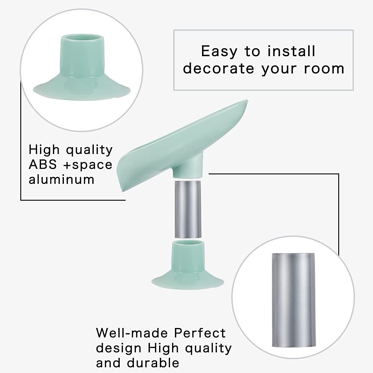 MARMIX Leaf-Shaped Self Draining Soap Dish Holder - 1 Pack, No Holes Easy Clean Bar Soap Saver with Suction Cups for Shower, Bathroom & Kitchen Sink - Perfect for Wet Areas, Travel & Small Spaces (Grey + Green)