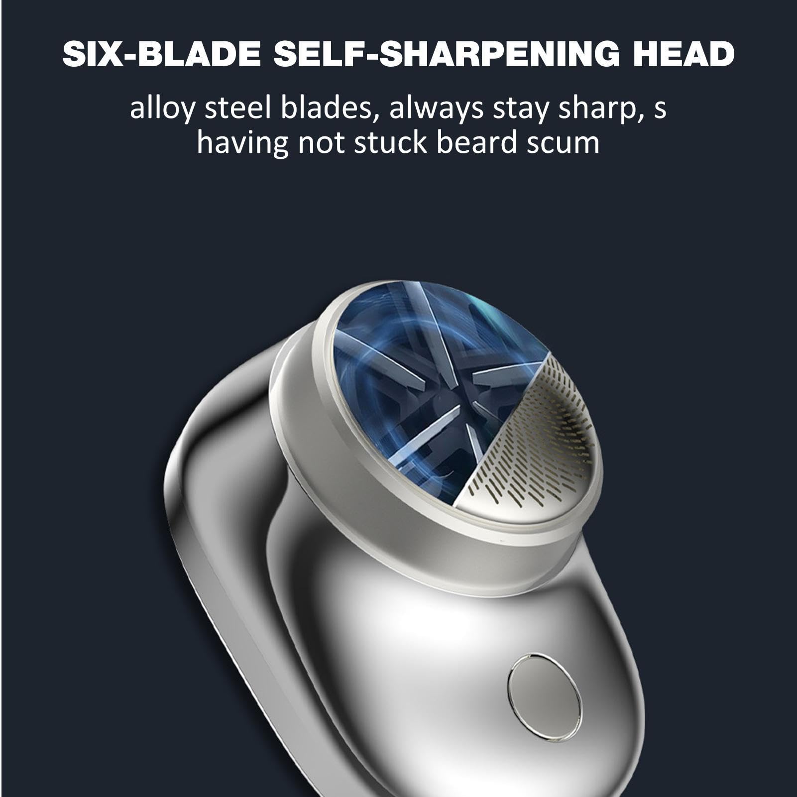 Pocket Size Electric Shaver - Portable Precision Shaver for Men, Compact & Lightweight Travel Shaver, Silver Head Shaver for Dad & Boyfriend - Perfect for Business Trips, Gym Bags & On-the-Go Grooming