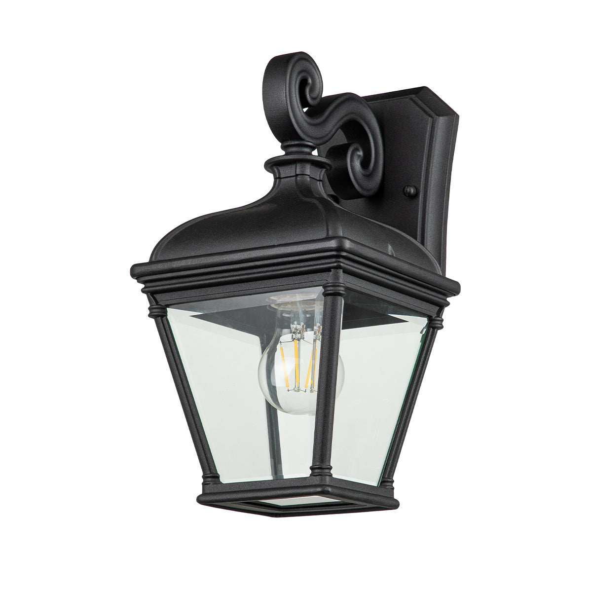 Bayview Small/Medium/Large Wall Lantern - Black Finish Outdoor Lighting for Porch, Patio & Garden Decor
