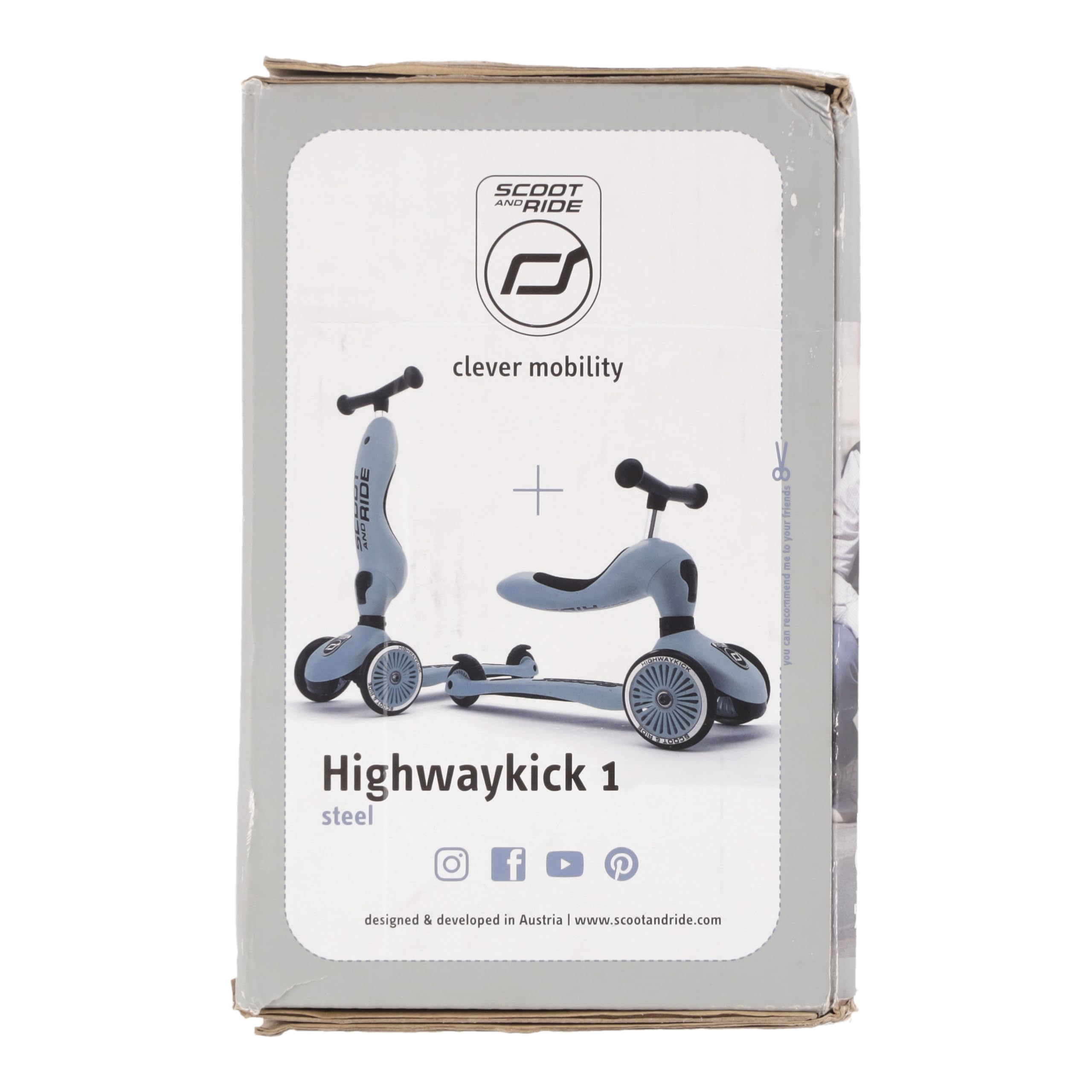 2-in-1 Scoot & Ride Highwaykick 1 Kids Scooter - Convertible Ride-On & Stand Scooter for Toddlers Ages 1-5 Years - Durable Steel Frame - Perfect for Park Rides, Backyard Fun & Learning Balance