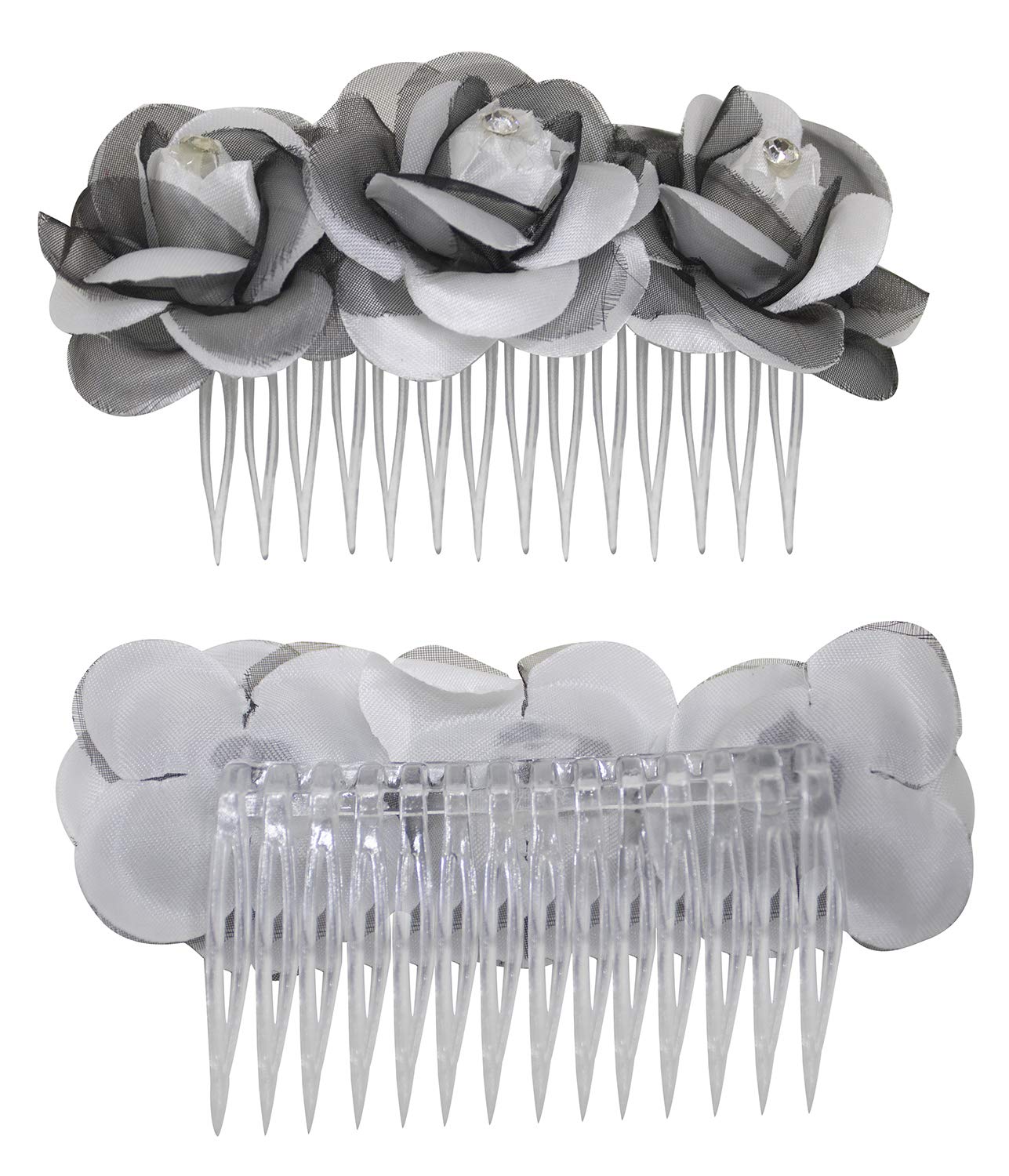 BOXO Flower Hair Clips for Women - Set of 2 Multicolor Hair Accessories for Wedding, Party & Everyday Wear