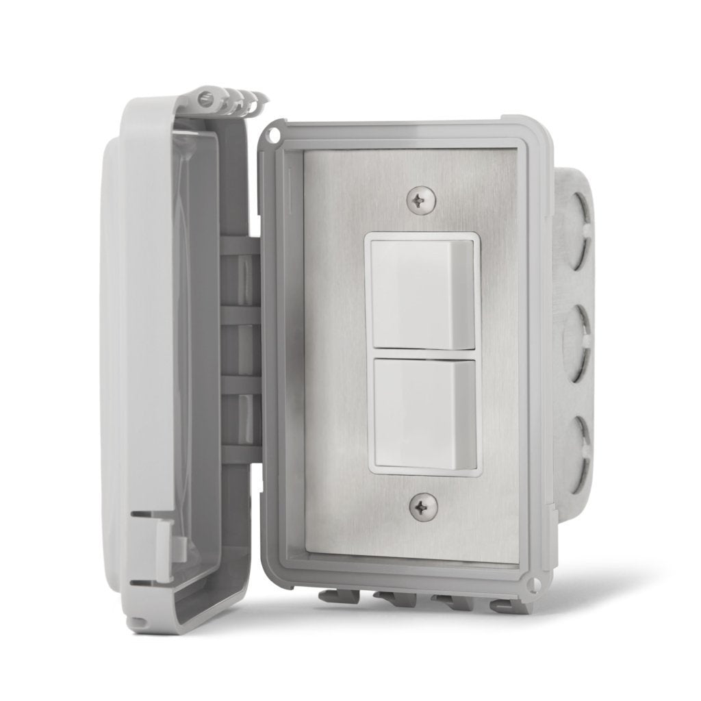 Infratech Single Duplex ON/OFF Wall Switch for Dual Element Electric Heaters - Weatherproof Cover - Perfect for Home, Office & Outdoor Heating Control