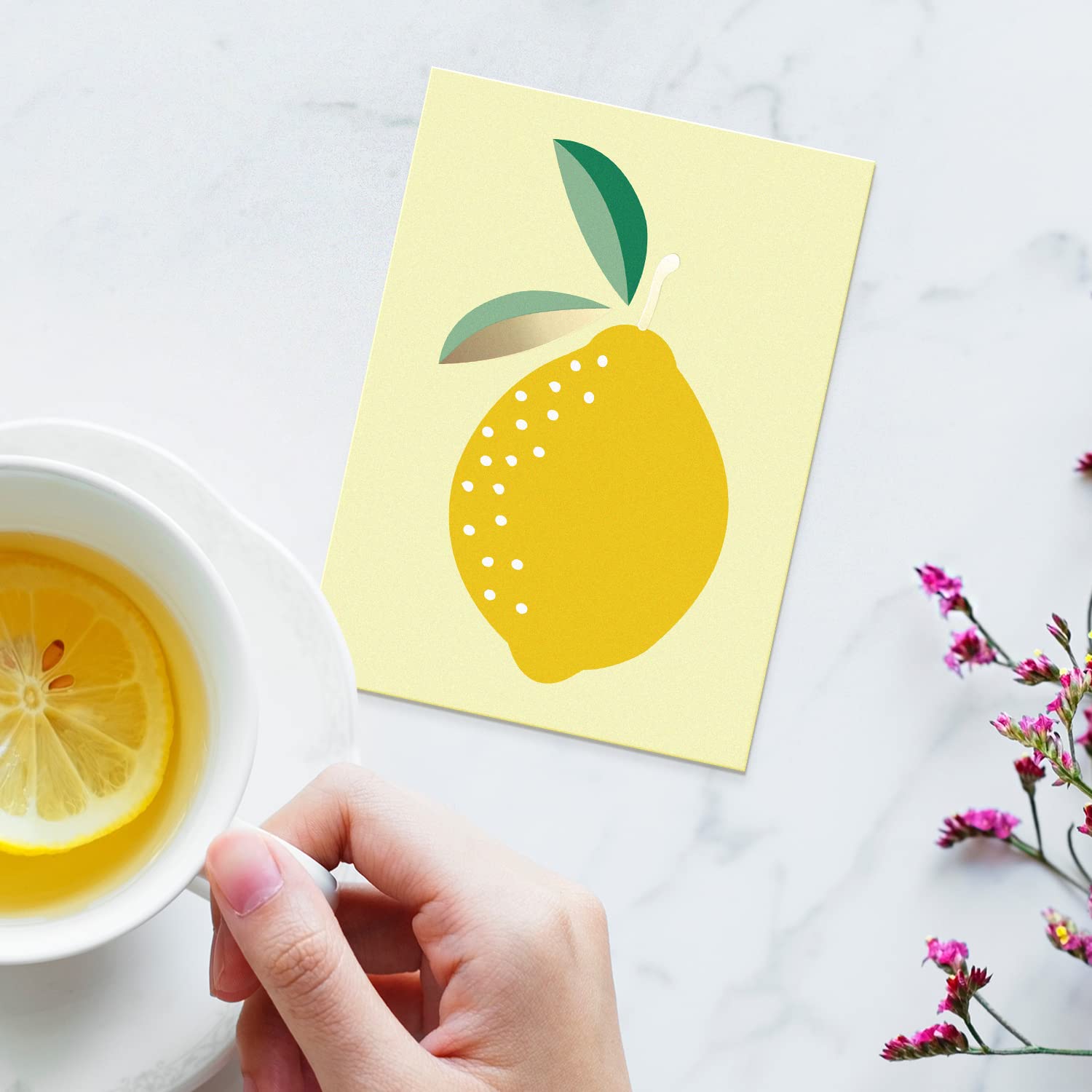 Premium Blank Greeting Cards with Envelopes - 24-Pack Assorted Fruit Design Notecards, Gold Foil Accent Stationery Set for Birthday, Thank You, Wedding & All Occasions | Perfect for Handwritten Notes, DIY Invitations & Personalized Gifts