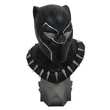 Black Panther Marvel 1/2 Scale 3D Resin Bust Statue - Premium Collectible for Superhero Fans, Home Decor & Office Display