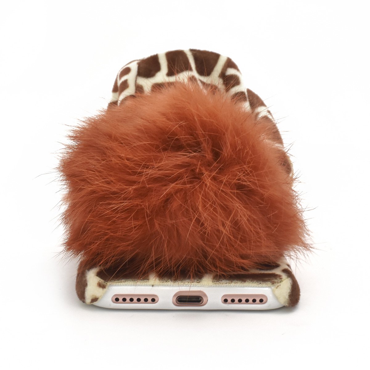 Fluffy Rabbit Fur iPhone 7/8 Case with Tail - Cute Animal Design Protective Cover for iPhone 7 & iPhone 8 - Perfect for Cosplay, Costume Parties & Unique Fashion Style