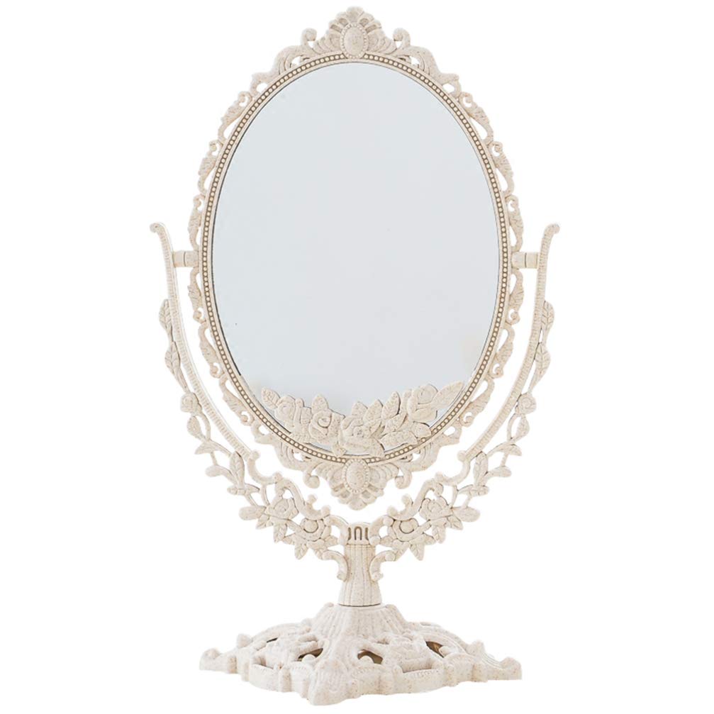 BESPORTBLE Oval Tabletop Swivel Vanity Mirror - Dual-Sided Vintage Makeup Mirror for Women & Girls - Perfect for Bathroom, Bedroom & Dressing Table - Ideal for Makeup Application, Skincare & Hair Styling