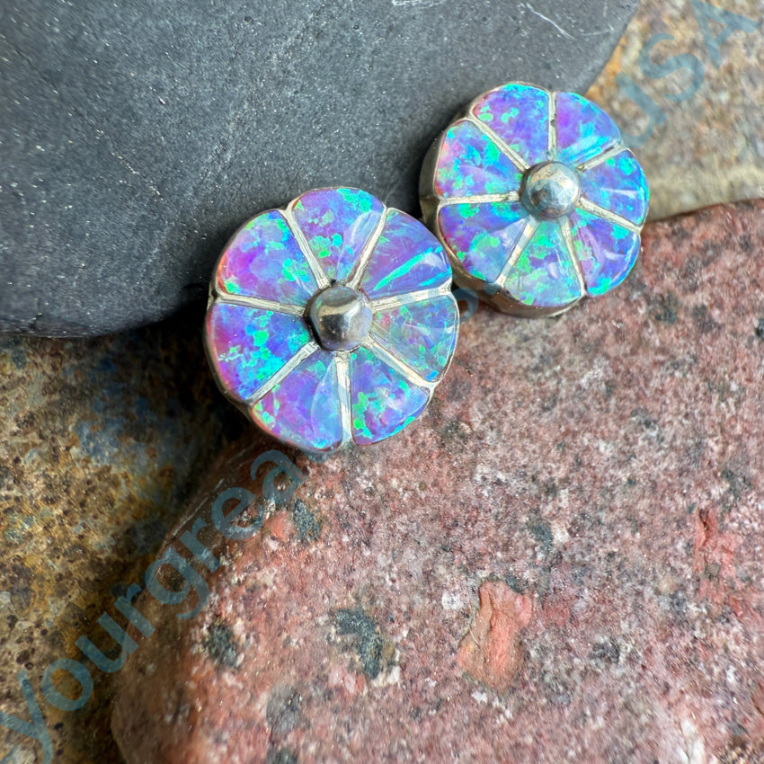 Opal Inlay Sterling Silver Pierced Stud Earrings for Women – Perfect for Everyday Wear & Special Occasions
