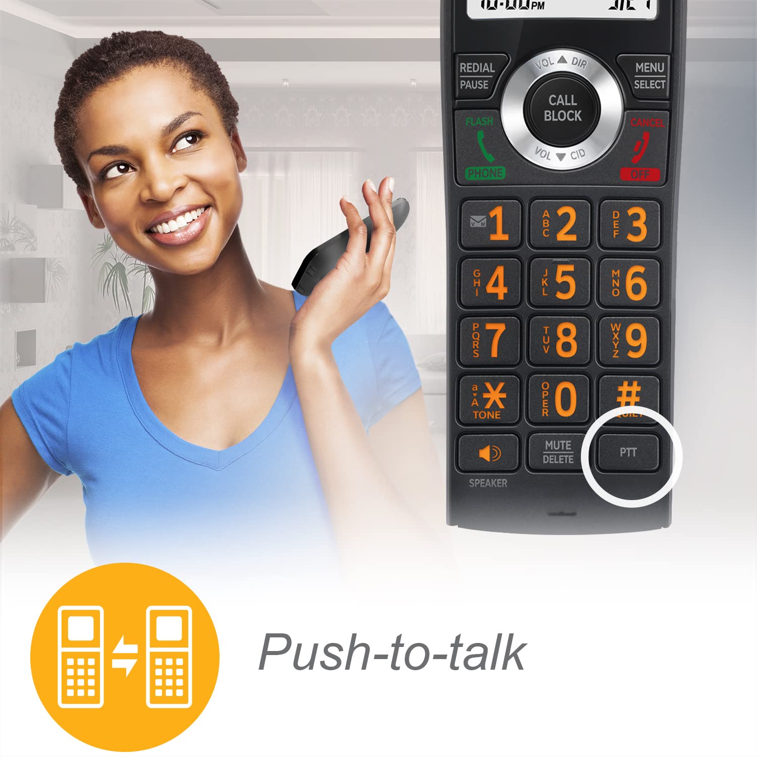 AT&T CL82519 DECT 6.0 5-Handset Cordless Phone System with Answering Machine, Call Blocking, Caller ID & Intercom - Long Range Coverage for Home & Office - Black | Ideal for Large Homes, Businesses & Home Offices with Multiple Rooms
