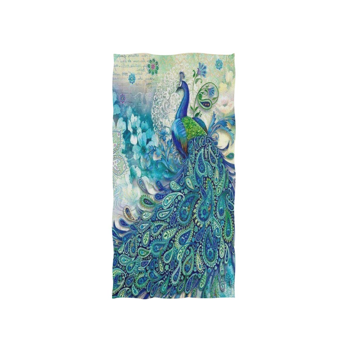 Premium Peacock Design Hand Towels - 15x30 Inch Super Absorbent & Durable Cotton Towels for Bathroom, Kitchen, Gym & Travel | Quick-Drying Home & Outdoor Essentials