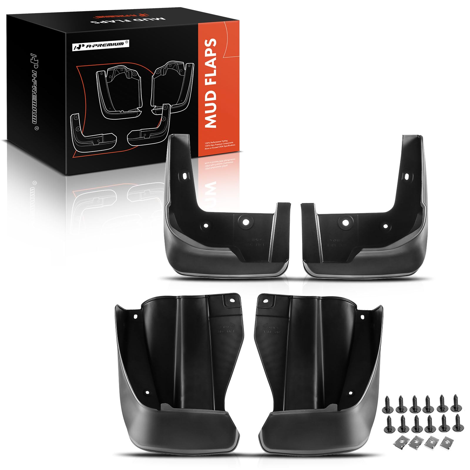 Premium 4PCS Mud Flaps Splash Guards for 2009-2013 Honda Odyssey - Front & Rear Set with Hardware Accessories | Durable Protection Against Road Debris & Weather for Mini Passenger Vans