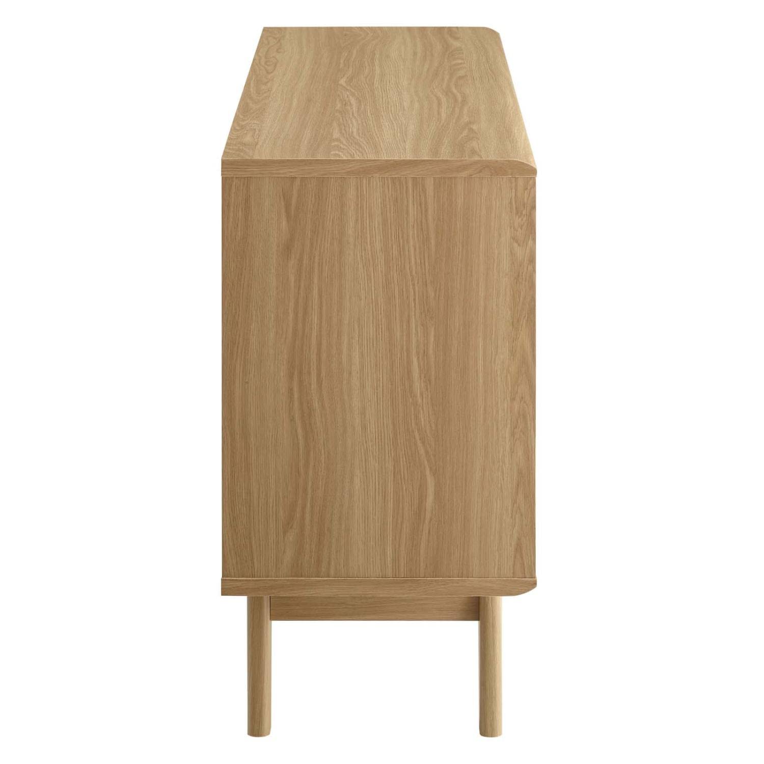 Modway Render Mid-Century Modern Two-Tier Oak Display Stand - Perfect for Living Room Shelving, Bedroom Decor & Office Organization