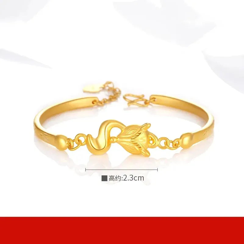 24K Pure Gold Bracelet 999 Solid Gold Bangle - Elegant Butterfly Design Classic Jewelry for Women | Perfect for Weddings, Anniversaries & Special Occasions | Trendy 2023 Collection