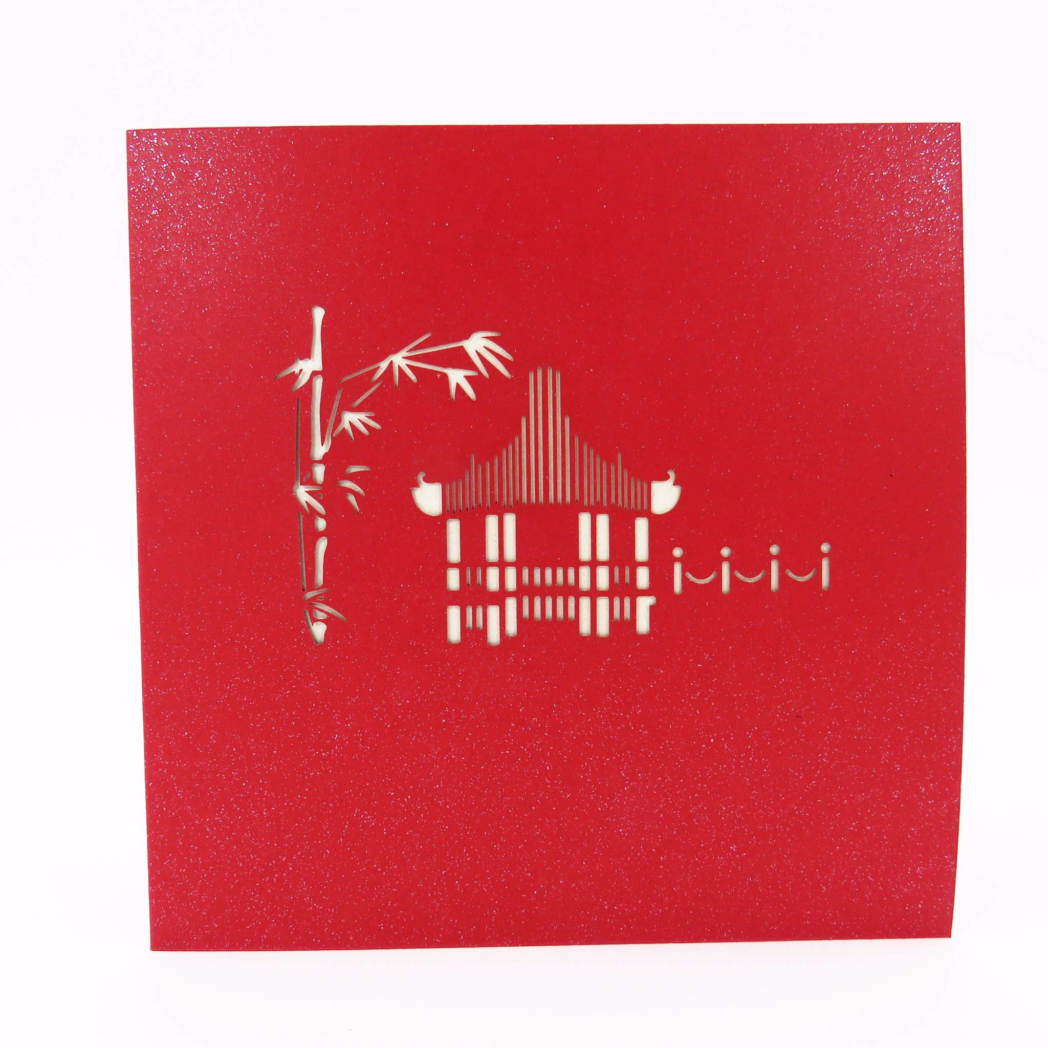 Asian Pavilion Pop Up Greeting Card for Birthday, Wedding & Special Occasions