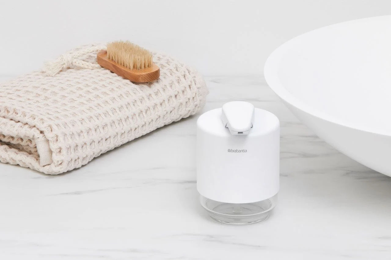 MindSet Automatic Soap Dispenser - Touchless Hand Soap Dispenser for Bathroom & Kitchen, White - Perfect for Home, Office, and Public Restrooms