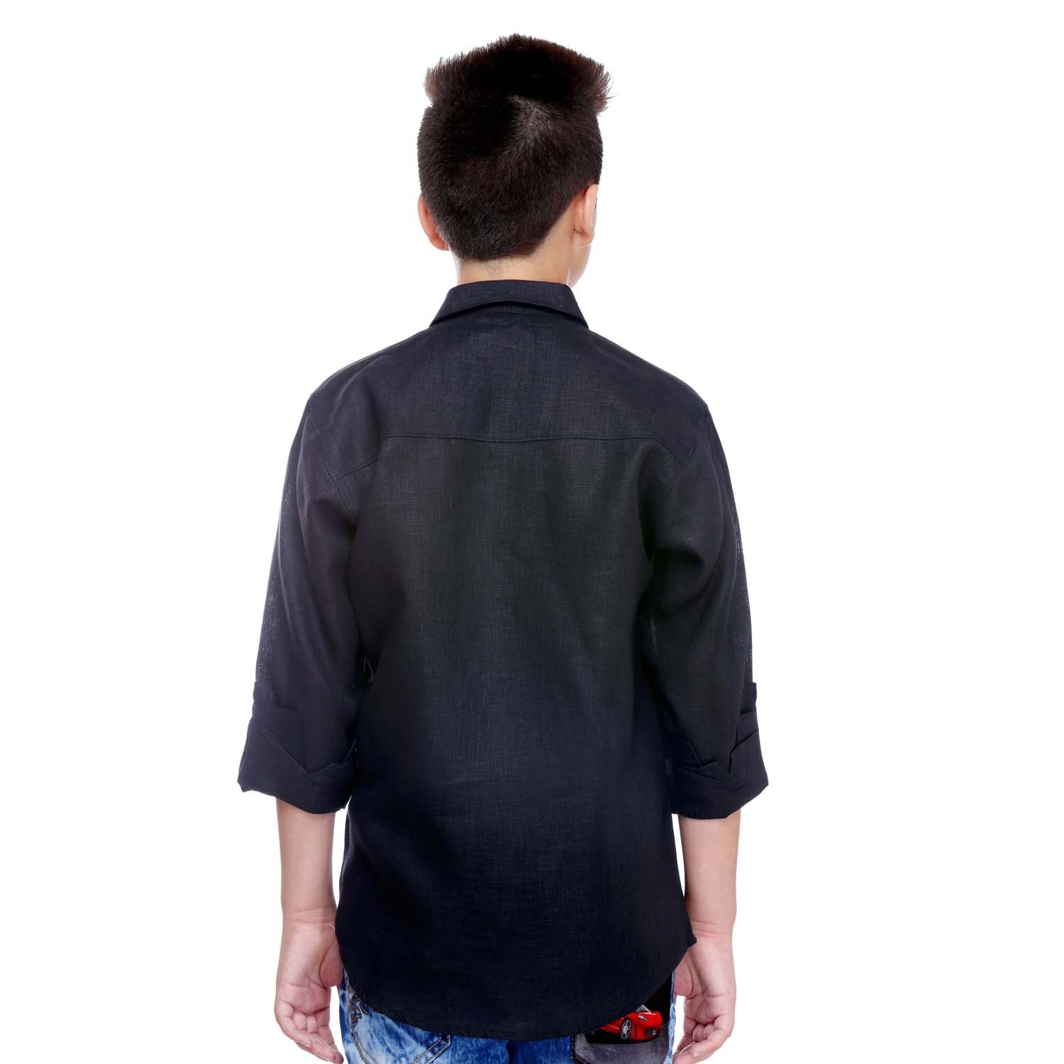 MashUp Classic Linen Black Shirt for Men - Breathable & Comfortable Summer Casual Wear - Perfect for Office, Travel & Outdoor Activities