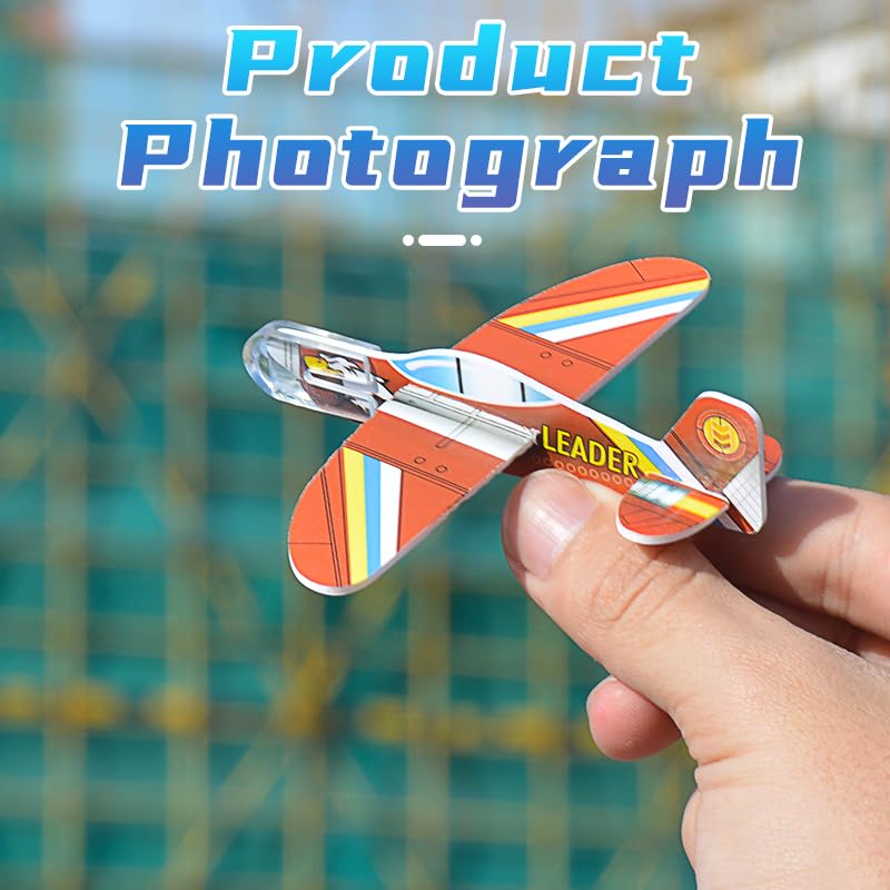 100Pcs Foam Gliders - Colorful Paper Airplane Toys for Kids Outdoor Play