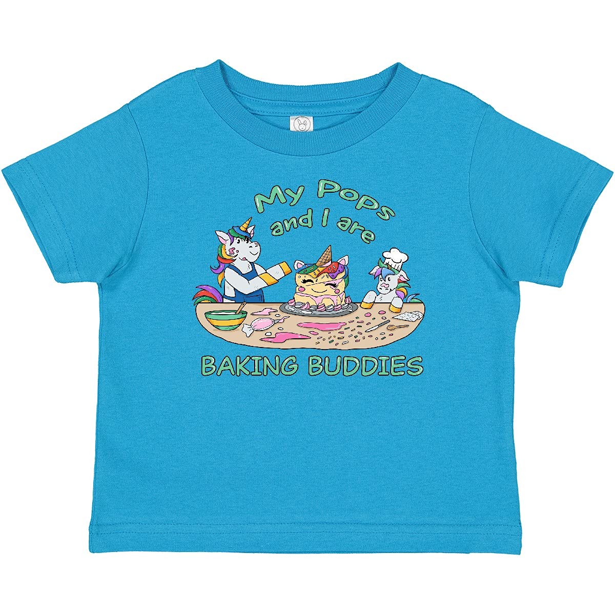 Inktastic My Pops and I are Baking Buddies Baby T-Shirt - Cute Father & Son Baking Outfit for Toddlers - Perfect for Family Baking Activities & Photo Shoots