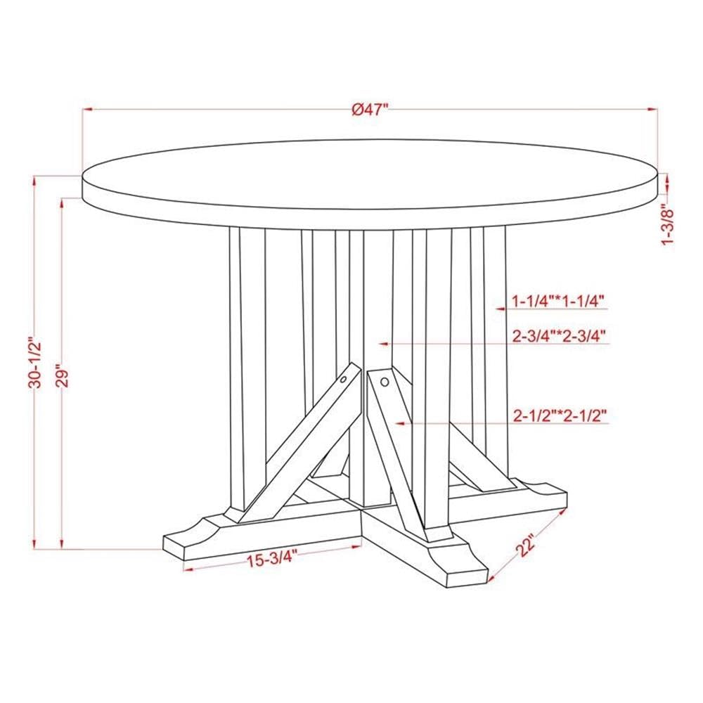 Furniture of America Kadda Farmhouse Wood Round Dining Table in Antique White - Rustic Kitchen Table for Family Gatherings & Dining Rooms