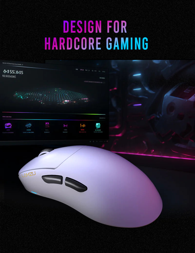 Lamzu Thorn Wireless Gaming Mouse - Lightweight Ergonomic Design, 16000 DPI, RGB Lighting - Perfect for FPS, MOBA, and Esports Gaming (White)