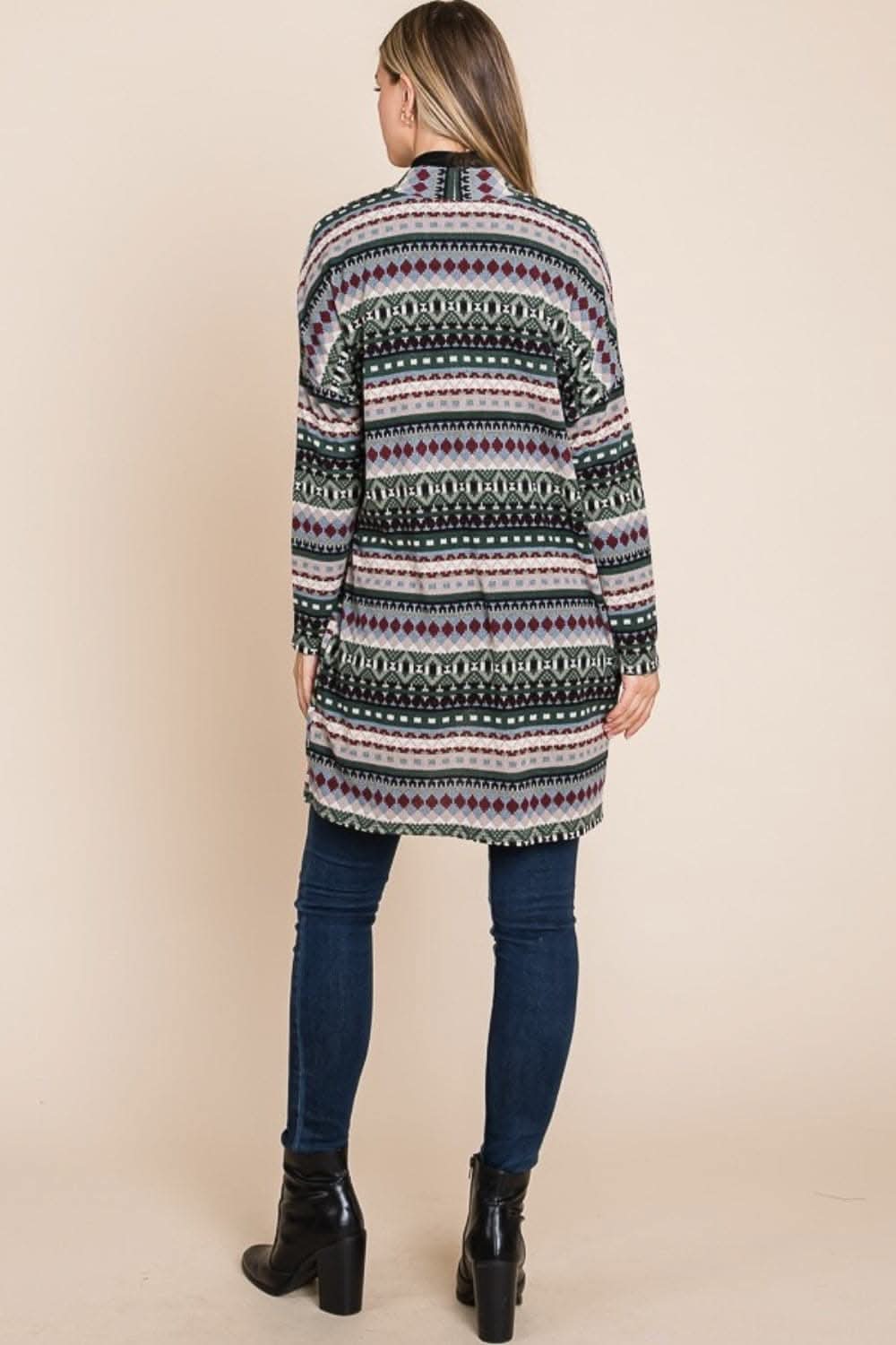 Stylish Geometric Knit Cardigan with Pockets for Women - Perfect for Office Wear & Casual Outfits | Cozy Fall & Winter Fashion