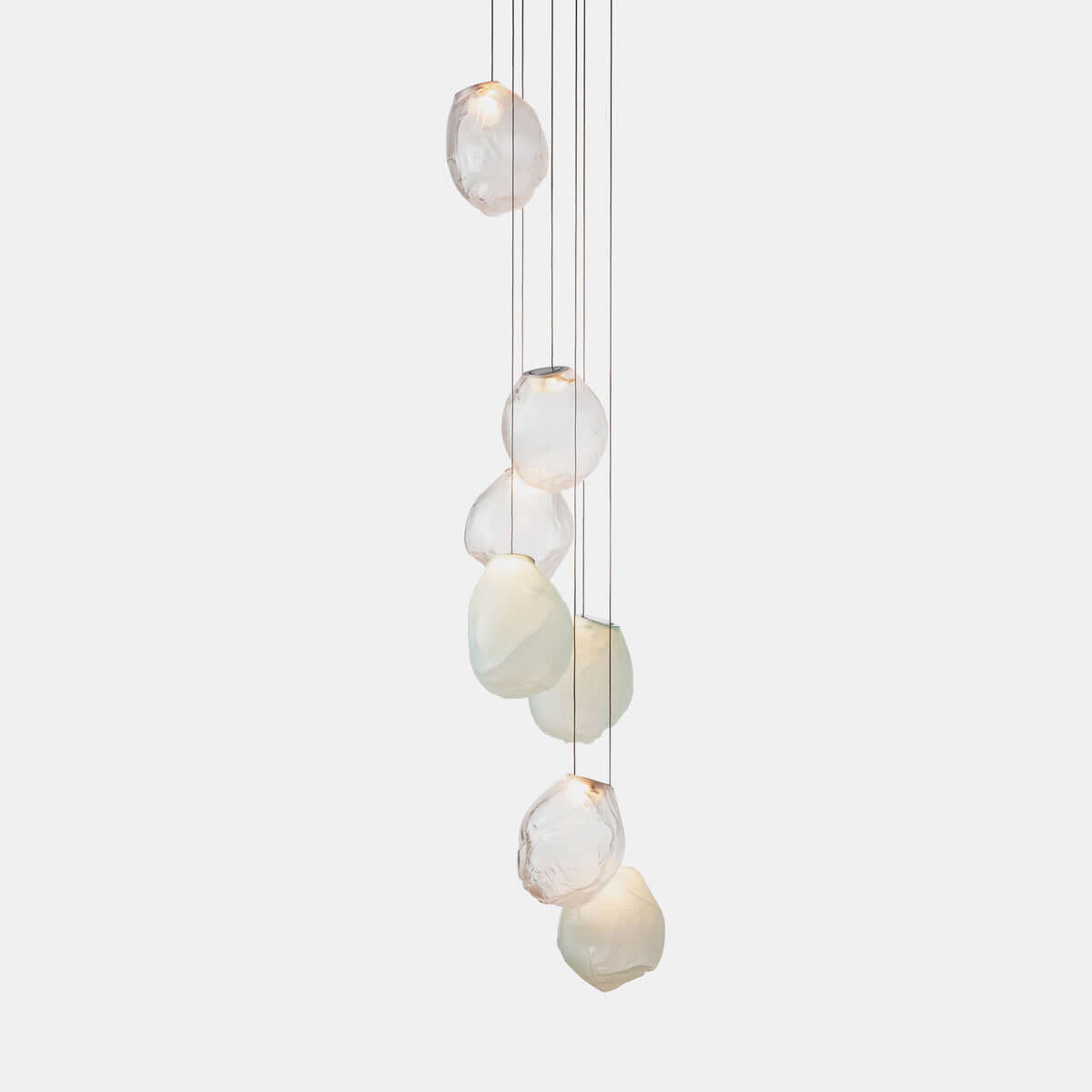 Handmade Blown Glass Pendant Light Fixture - Modern Liquid Art Design for Dining Room, Kitchen Island & Bedroom Lighting