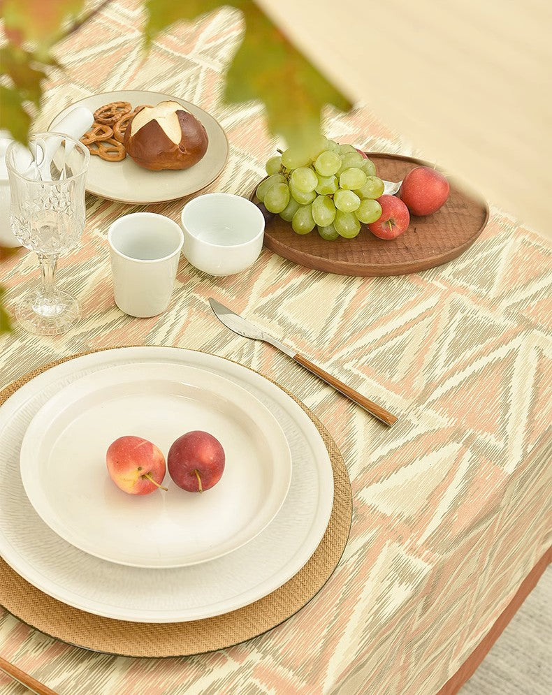 Extra Large Rectangle Tablecloth - Modern Geometric Design for Dining Room, Kitchen & Farmhouse Decor - Perfect for Oval Tables - Ideal for Parties, Holidays & Everyday Use