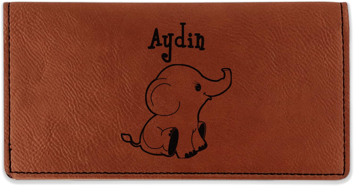 Personalized Safari Leatherette Checkbook Holder - Custom Monogrammed Checkbook Cover for Men & Women - Perfect for Travel, Office & Everyday Use