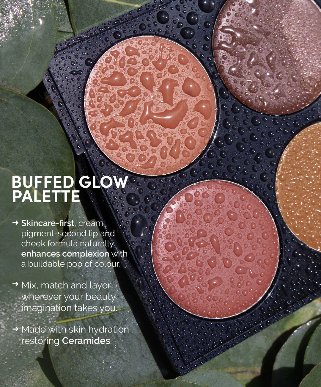 Multi-Use Ceramide Cream Lip & Cheek Palette - Hydrating Moisturizing Makeup for Dry Skin - Perfect for Daily Use, Travel & On-the-Go Touch Ups