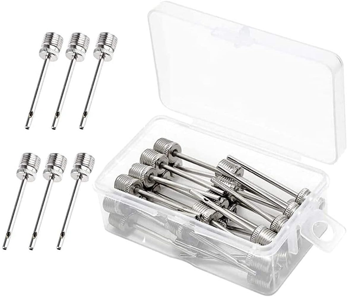 30-Pack Ball Pump Needle Valve Replacement Set - Compatible with Soccer Balls, Basketballs & Volleyballs - Screw Thread Air Inflation Needles for Sports Equipment Maintenance (Perfect for Gym, Field & Home Use)