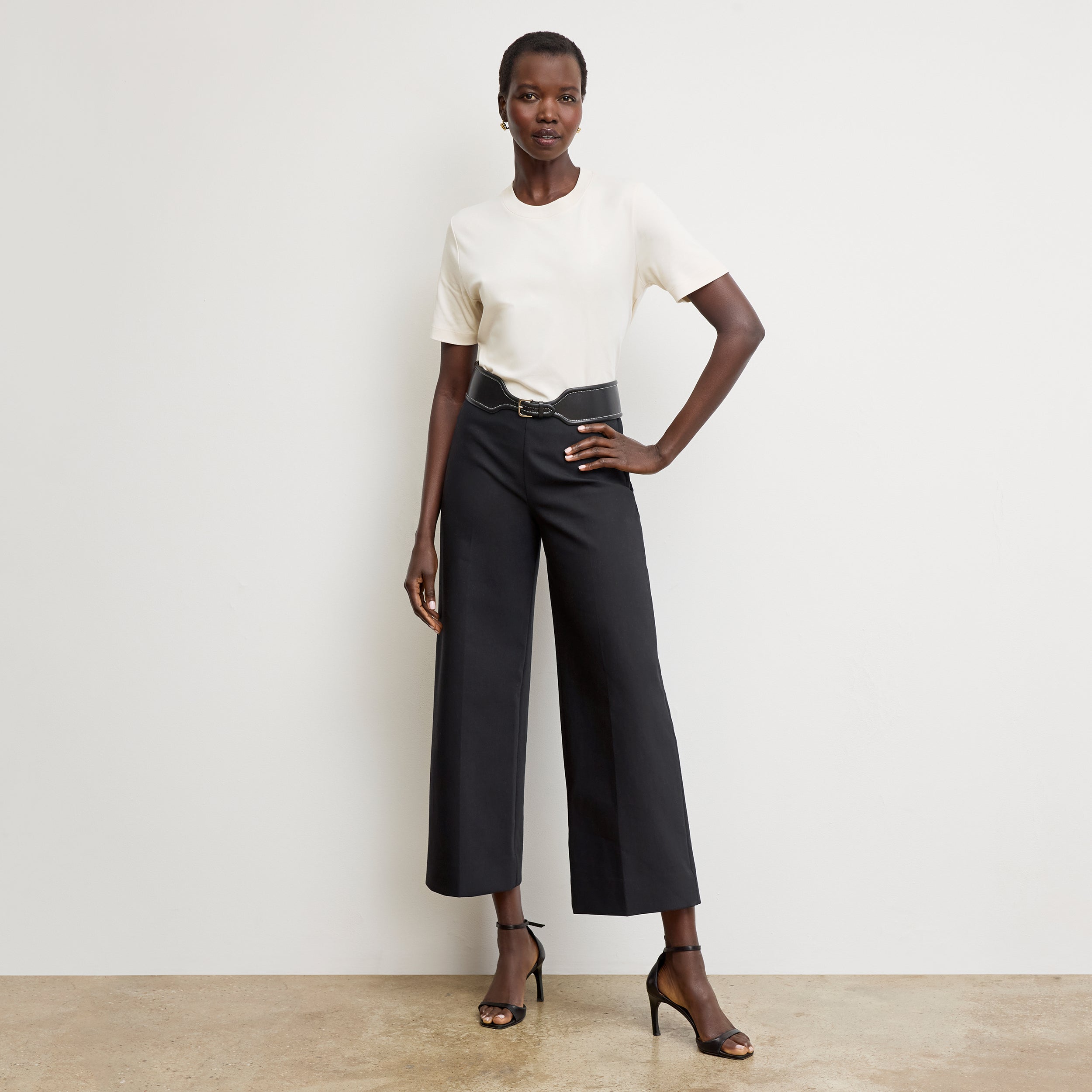 Adler Eco PowerStretch Stretch Culotte Pants for Women - Comfortable & Sustainable Black High-Waisted Trousers | Perfect for Yoga, Office & Casual Wear