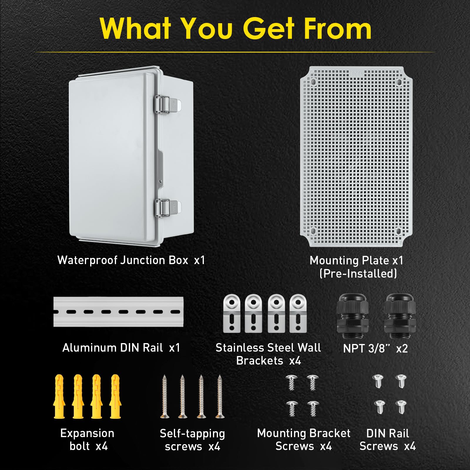 IP67 Waterproof Electrical Junction Box with DIN Rail for Outdoor DIY Projects
