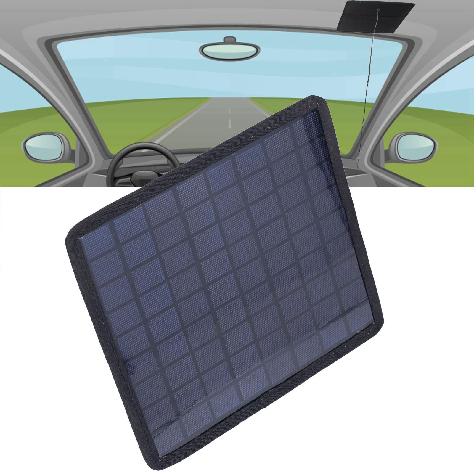 EXCLUZO 6W 18V Portable Solar Panel Charger - Waterproof & Foldable Solar Charger for 12V Car Battery, RV, Boat, Camping - High Efficiency in Low Light Conditions for Outdoor Adventures