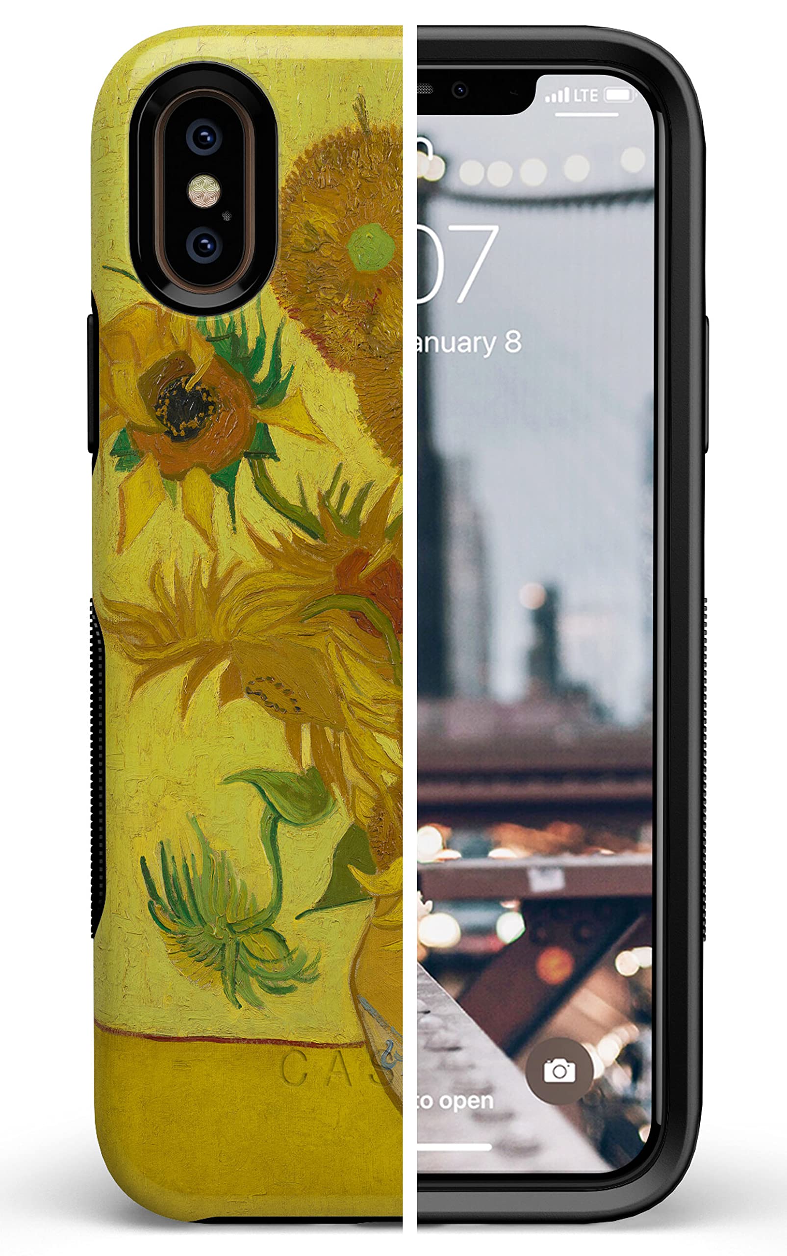 Casely iPhone Xs Max Floral Case | Van Gogh Sunflowers Design Protective Phone Cover - Perfect for Daily Use, Travel & Gift Giving
