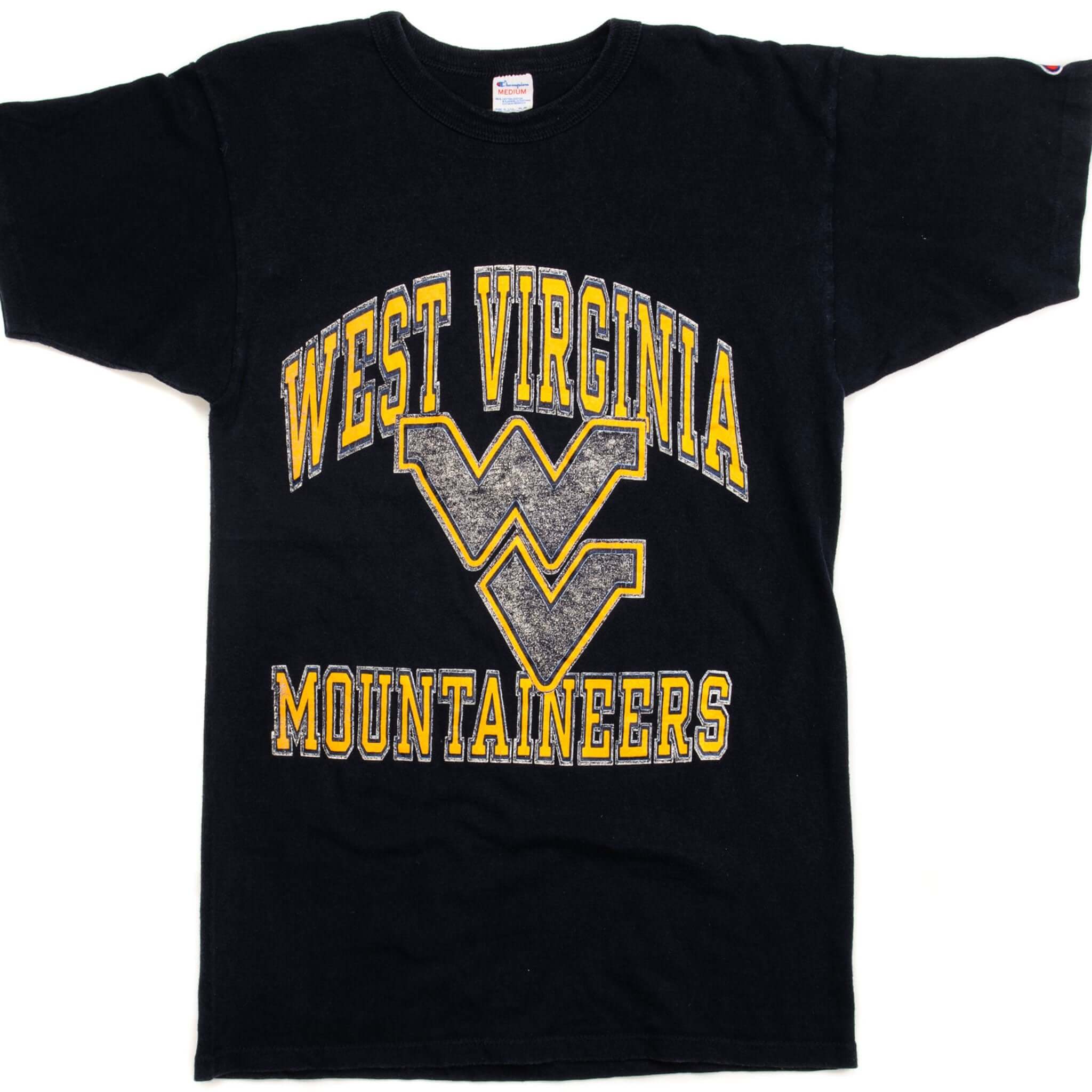 Vintage Champion West Virginia Mountaineers Tee Shirt - Early 1980s Small Made in USA - Retro College Football Fan Gift & Casual Wear