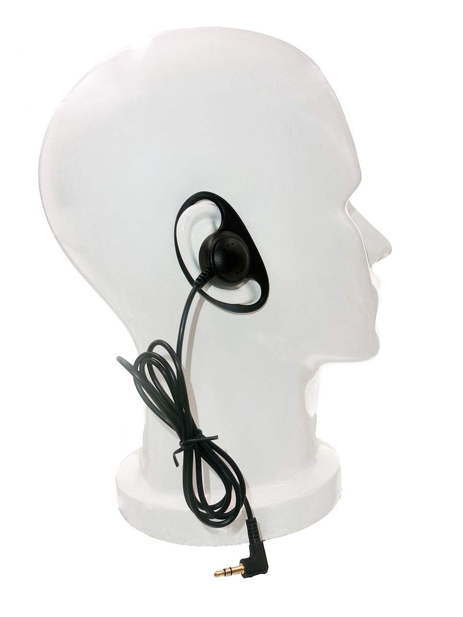 EXMAX 3.5mm Single Ear Hook Headphones - 10 Pack Mono D-Shape Ear Clip Headset for Tour Guide Systems, Audio Devices & Tablets - Perfect for Tour Guides, Call Centers & Hands-Free Listening