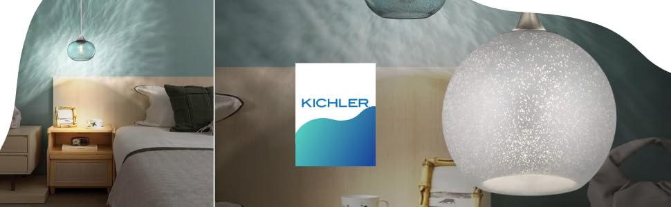 Kichler 43553NI Modern One Light Pendant - Sleek Single Bulb Hanging Fixture for Kitchen Island, Dining Room & Entryway Lighting