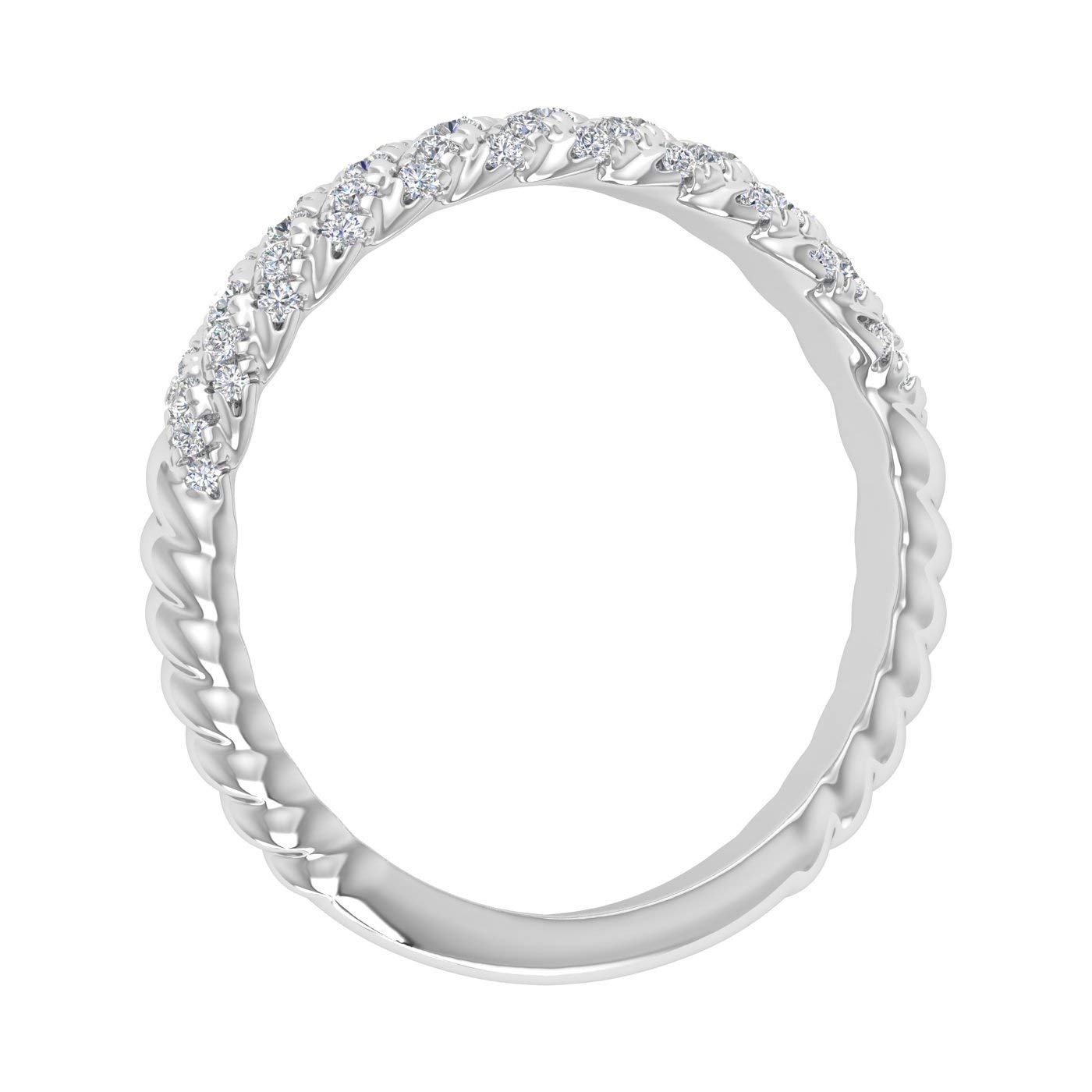 1/4 Carat Diamond Wedding Band Ring for Women in 10K Gold - Elegant Stackable Bridal Ring for Engagement, Anniversary & Everyday Wear
