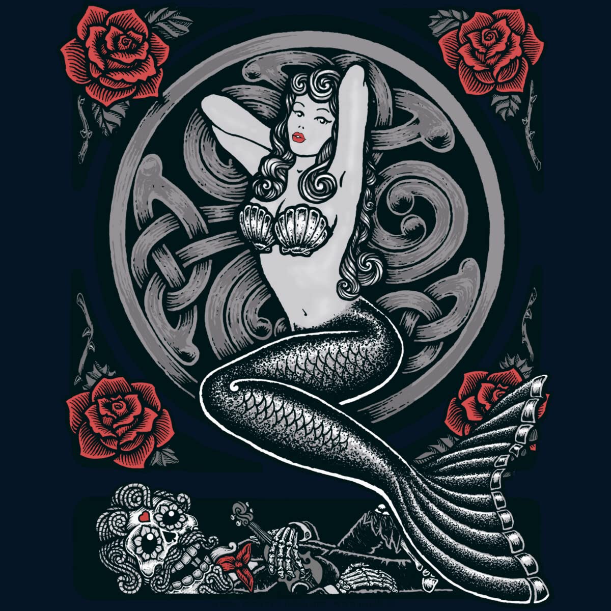 RobertoJL Unisex Mermaid Graphic Sweatshirt | Design By Humans | Soft Cotton Pullover for Men & Women | Perfect for Casual Wear, Beach Outings & Festival Fashion
