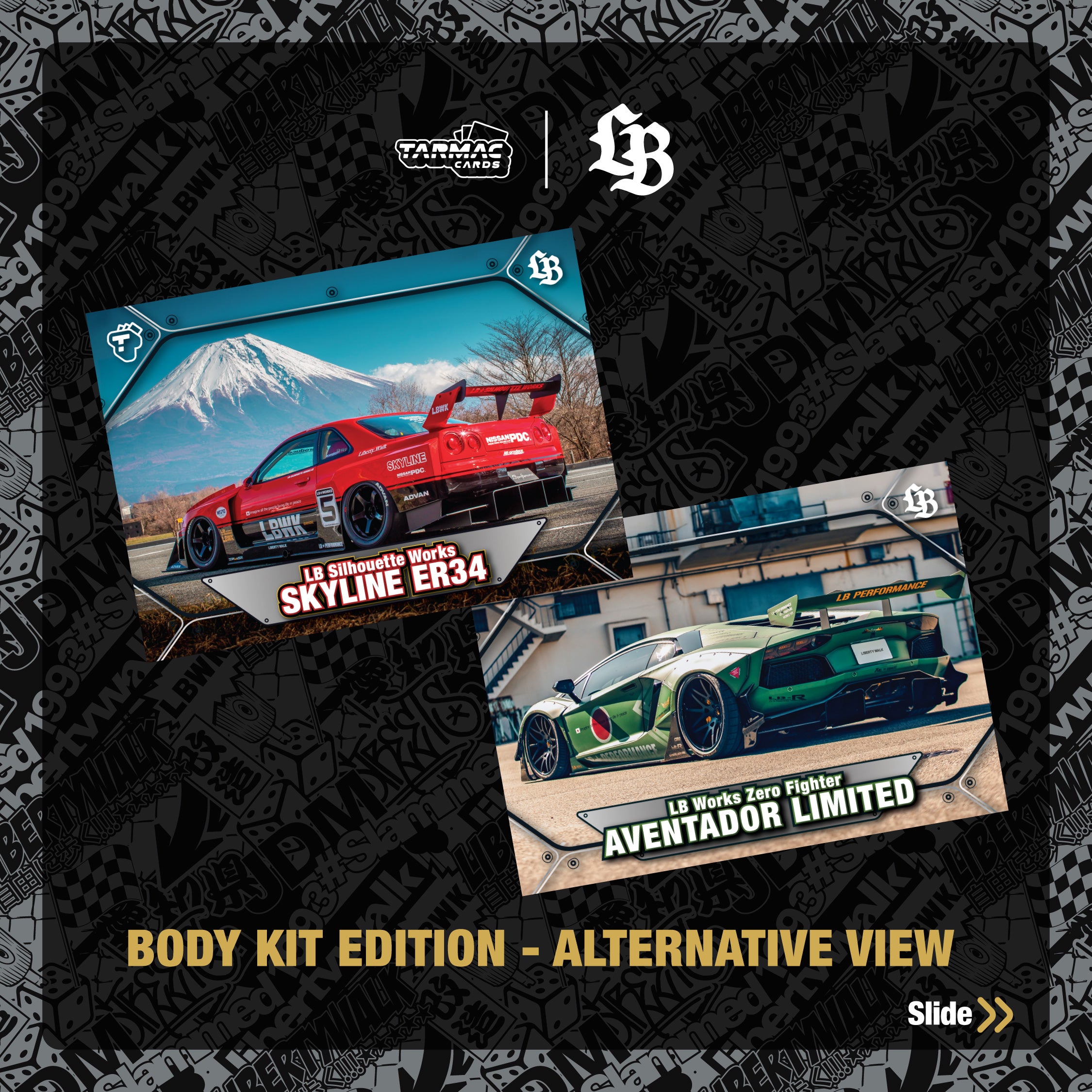 Liberty Walk Collectible Trading Cards Vol.01 Box - Limited Edition Tarmac Cards for Car Enthusiasts - Perfect for Collectors, Gifts, and Display
