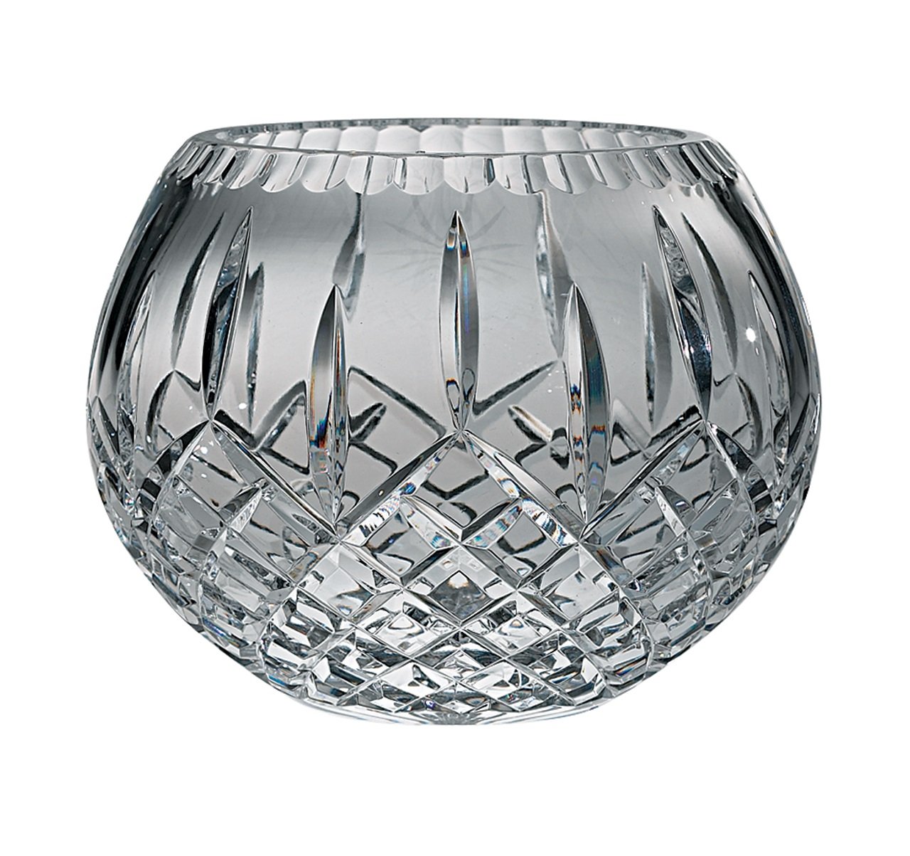 Majestic Gifts 6-Inch Hand-Cut Crystal Rose Bowl - Elegant Plaza Design for Home Decor, Wedding Centerpiece & Luxury Gift Giving