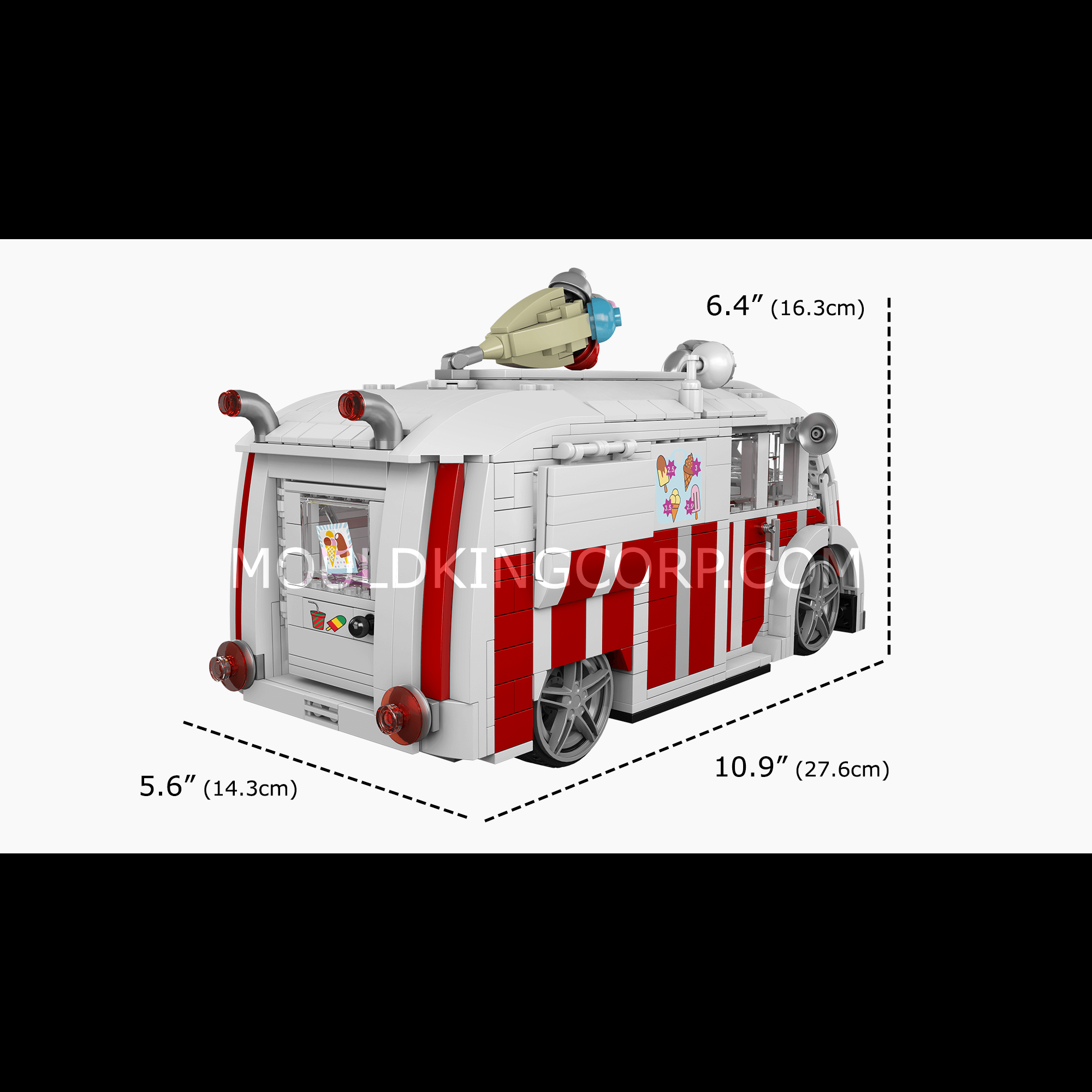 Mould King 10039 Ice Cream Truck Building Blocks Set - 1,078 PCS STEM Educational Toy for Kids & Adults | Creative Play, Birthday Gift, Home Decoration