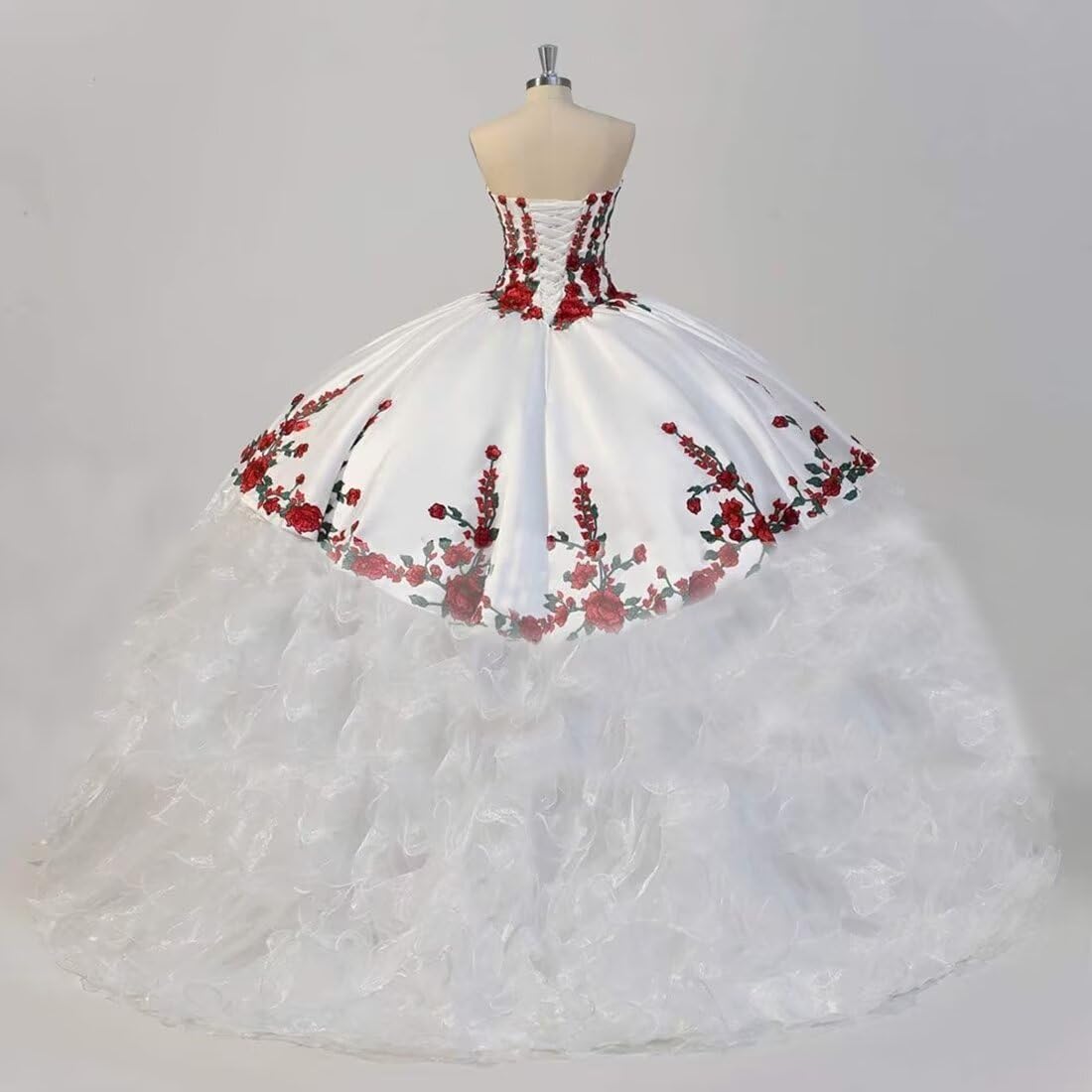 Elegant Off-Shoulder Ball Gown Quinceañera Dress with Embroidery & Ruffles - Perfect for Weddings, Prom, and Special Occasions