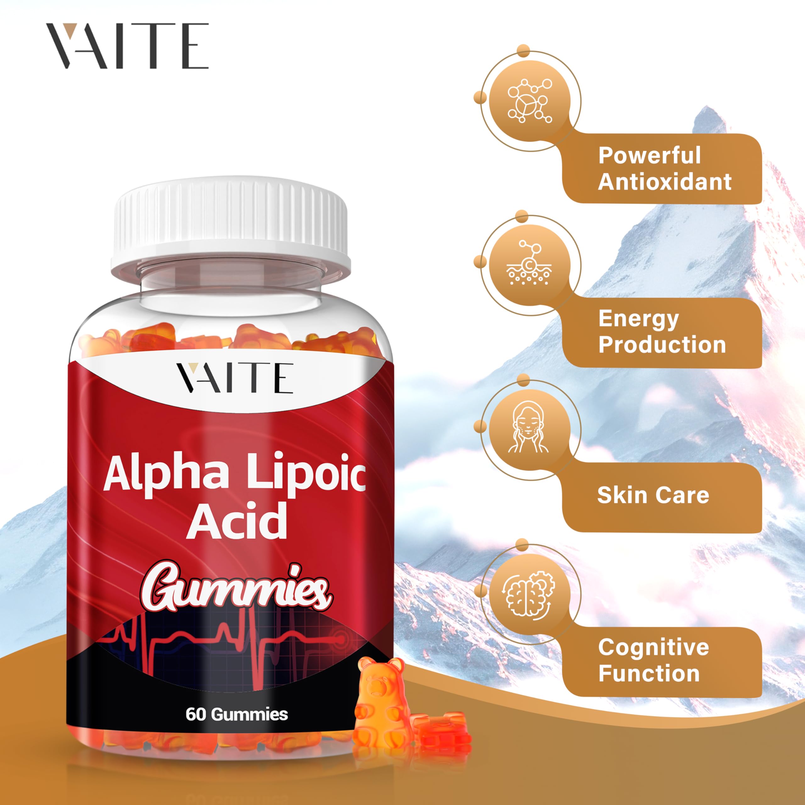 VAITE Gummies - Delicious & Nutritious Vitamin Gummy Supplements for Adults & Kids | Boost Immunity, Energy & Hair Growth | Perfect for Daily Health, Travel & On-the-Go Snacking