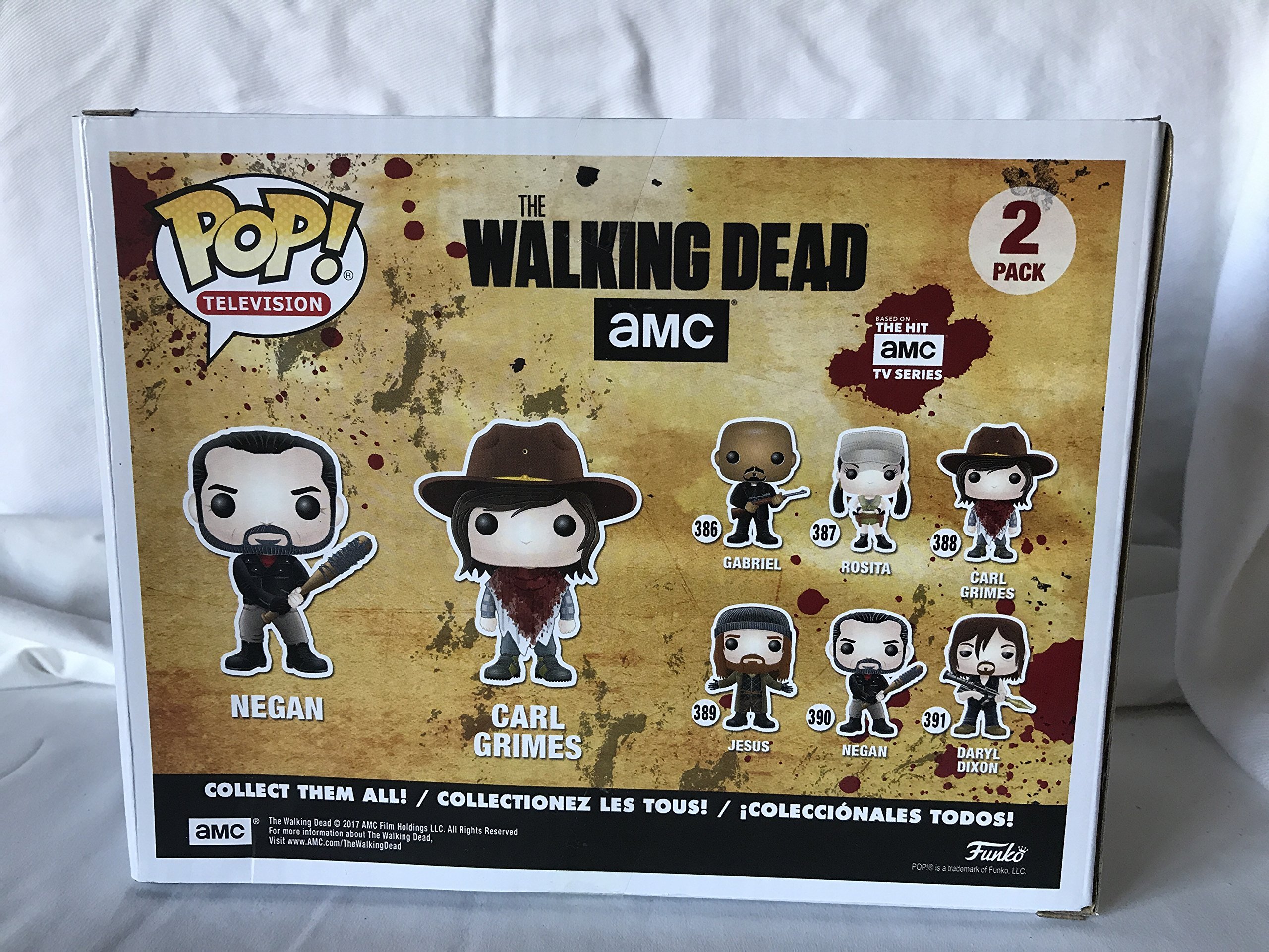 Funko 21534 The Walking Dead Pop Vinyl Figures 2-Pack - Negan & Carl Grimes Collectible Action Figures for Fans & Gift Ideas | TV Show Merchandise, Display Decor, Comic Con Collectibles