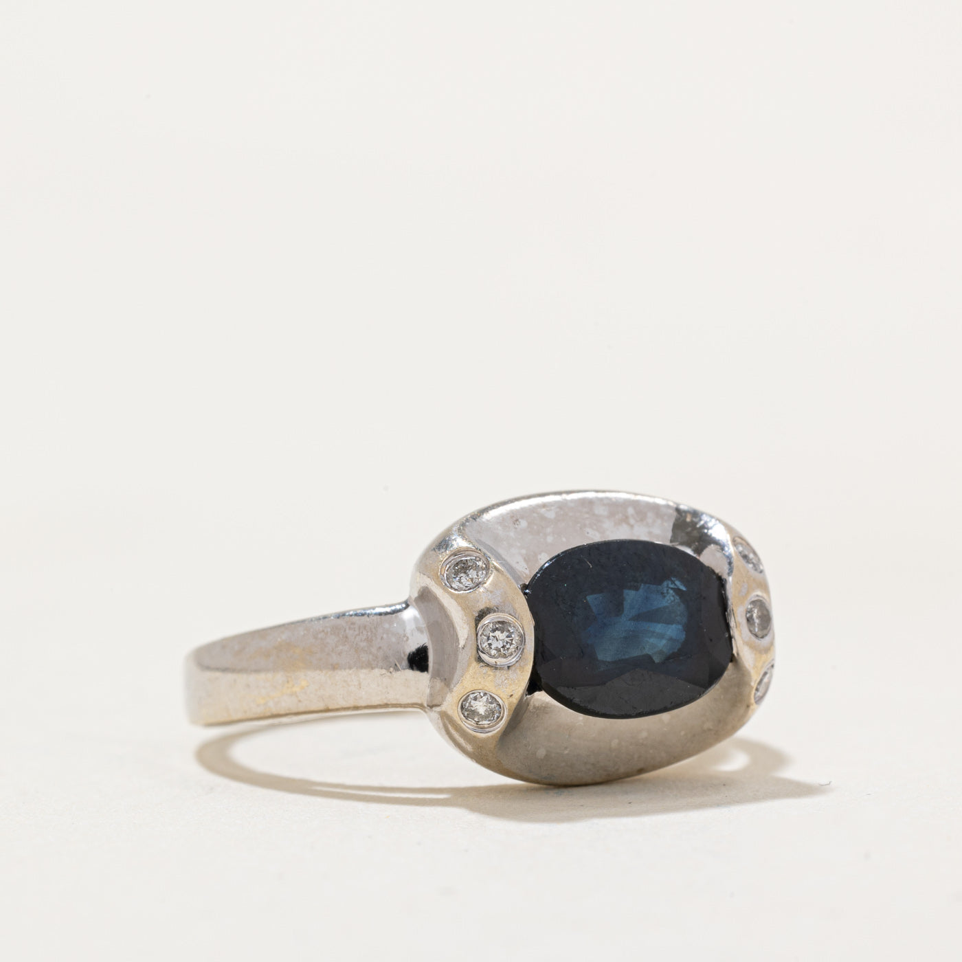 1.00ct Tension Set Sapphire & Diamond Ring with 0.05ctw - Size 5 | Elegant Engagement & Wedding Band for Women | Perfect for Proposals, Anniversaries & Special Occasions