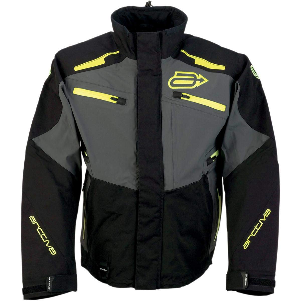 Arctiva Summit Shell Jacket - Waterproof & Windproof Outdoor Jacket for Men (Black/Hi-Vis, Large) - Ideal for Hiking, Camping & Winter Sports